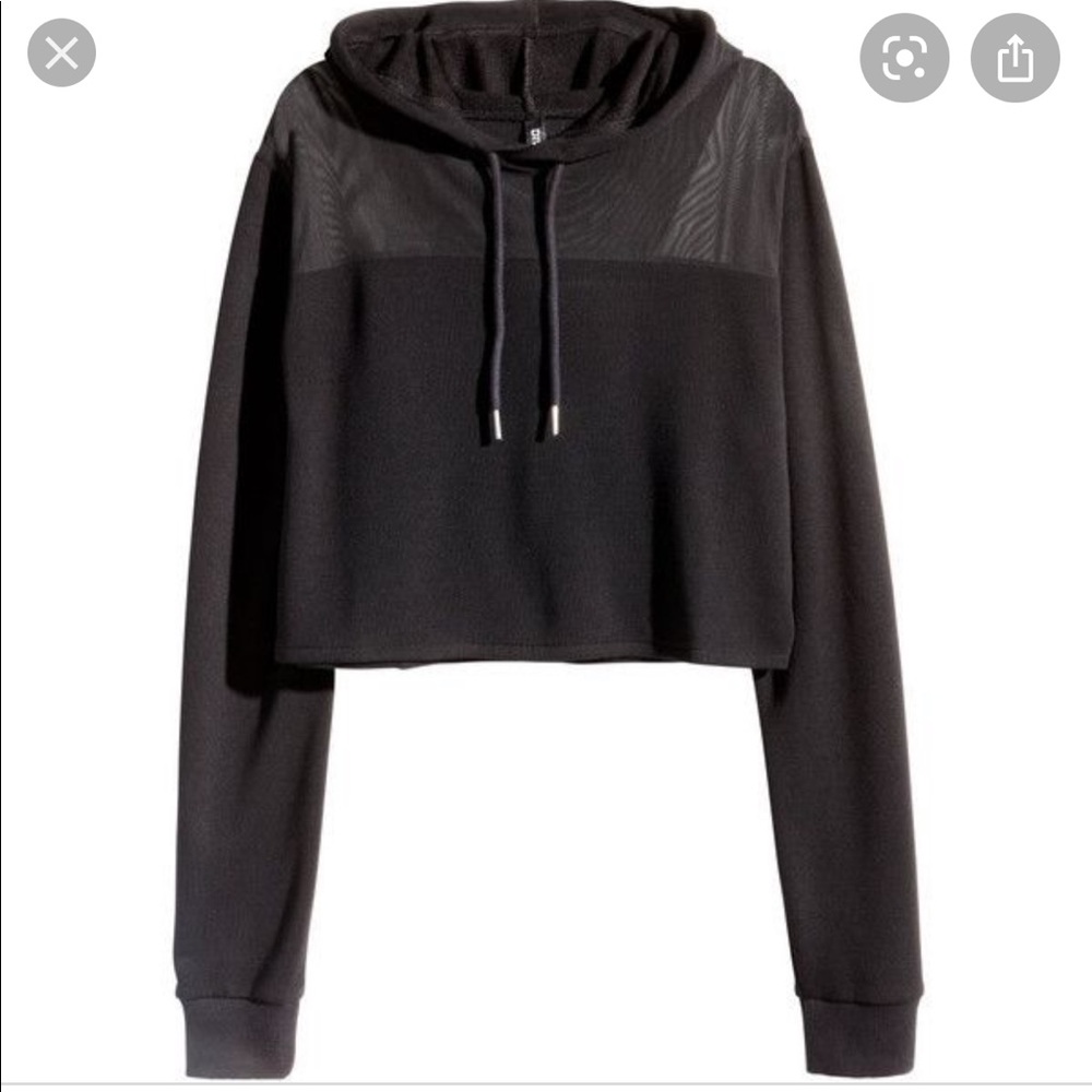 H&M Black Cropped Hoodie